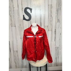Red rain jacket size small